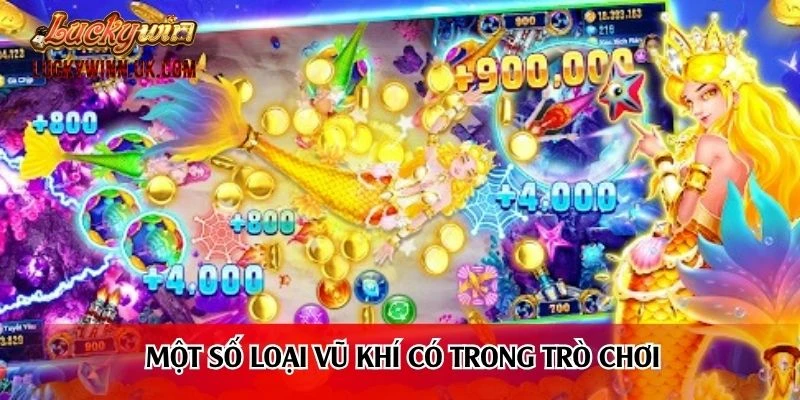 Một số loại vũ khí có trong trò chơi